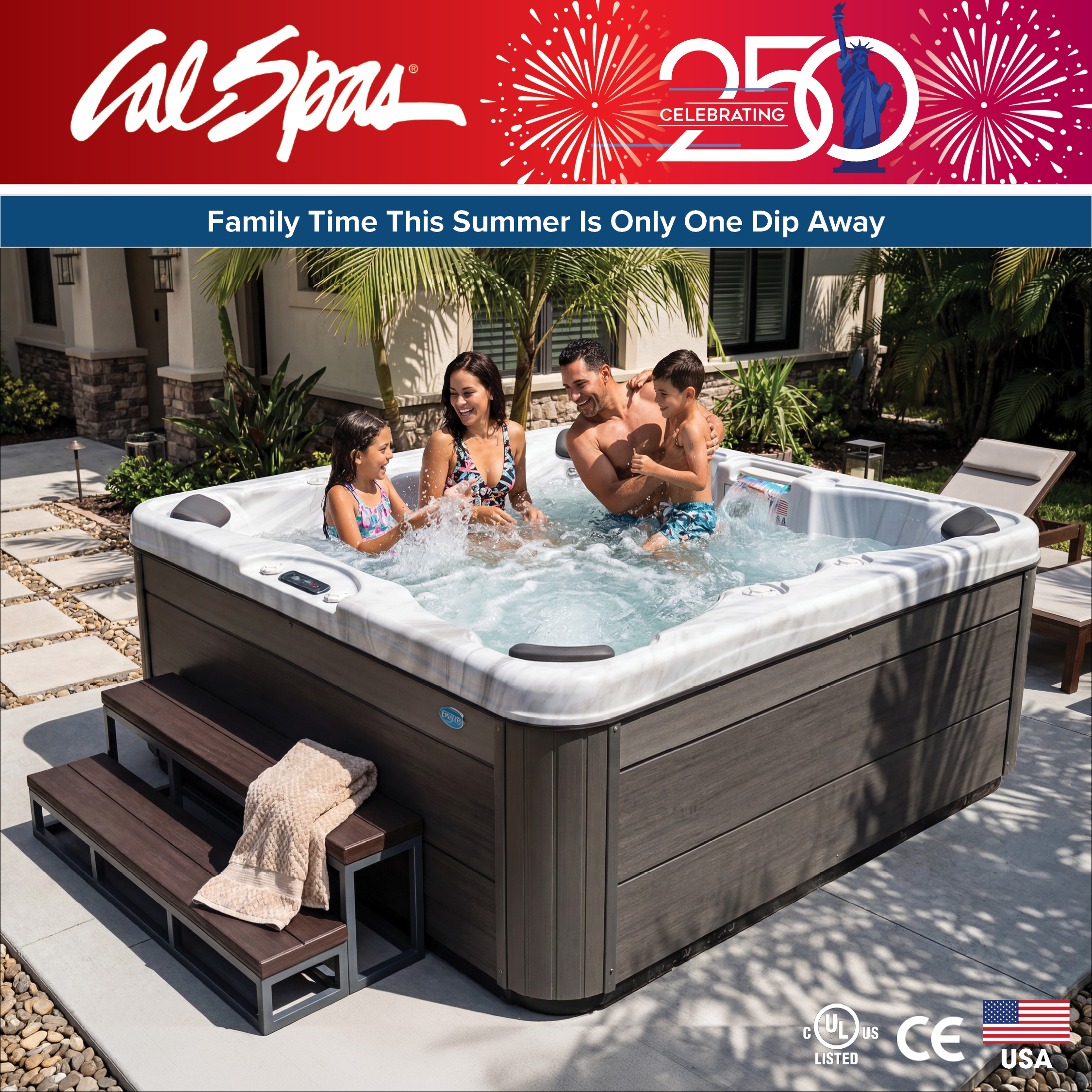 Calspas hot tub being used in a family setting - Arnprior
